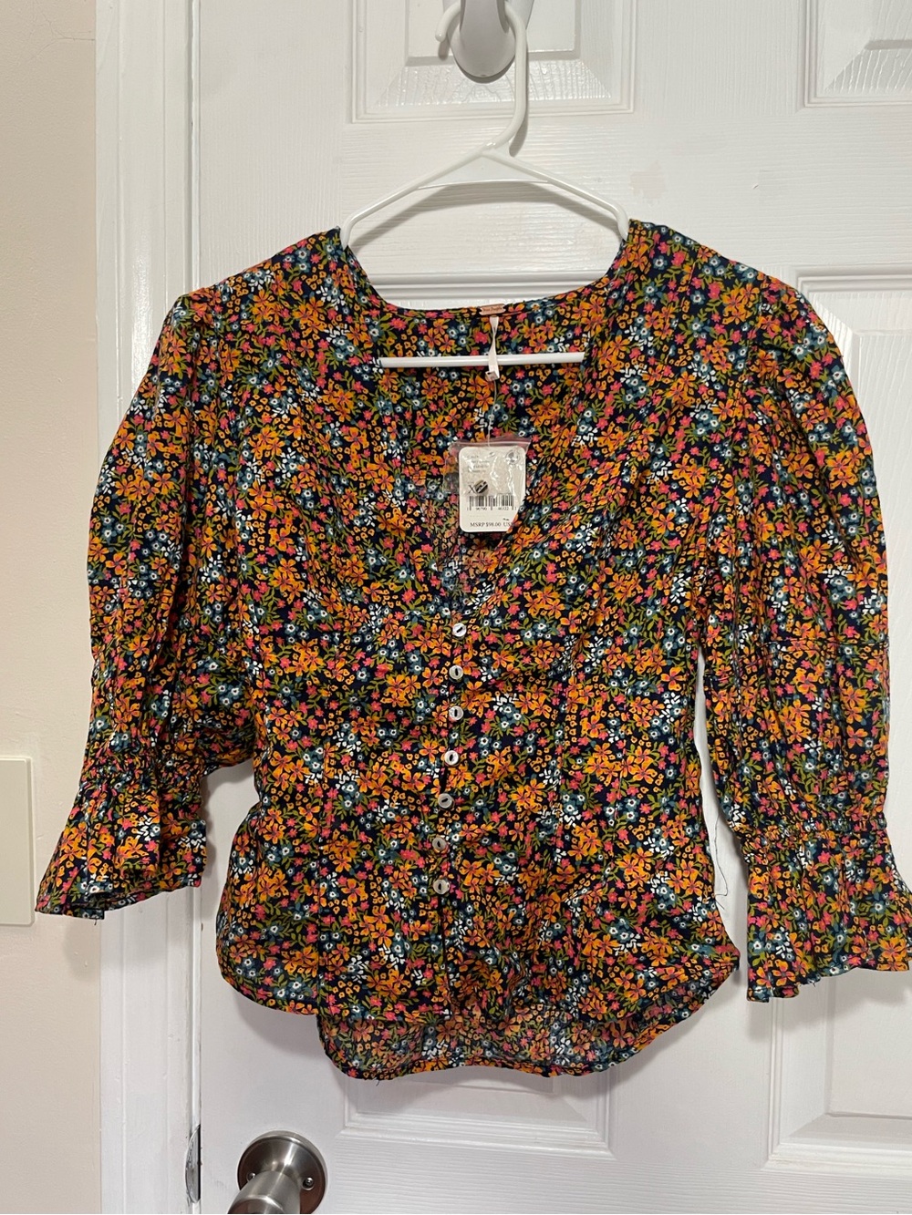 Free People Floral Button Front Blouse NWT | xSmall
